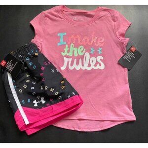 NWT Under Armour Glitter Athletic Set Girls Size 4